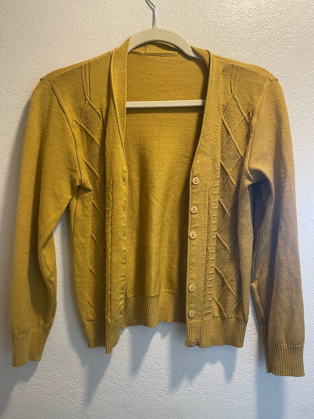 Classic Mustard Yellow Button-Front Cardigan